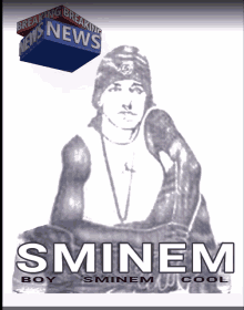 a drawing of eminem with the words breaking news above him