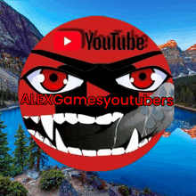 a logo for alexgamesyoutubers shows a cartoon face