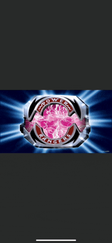 a picture of the power rangers logo on a cell phone