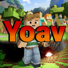 a minecraft character with the name yoav written above him