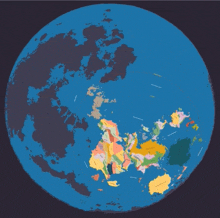 a map of the world shows a few islands in the middle of the ocean