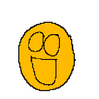 a pixel art of a yellow smiley face