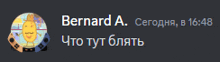 a screenshot of a message from bernard a. at  16:48