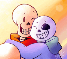 a drawing of two skeletons hugging each other with the year 2016 on the bottom