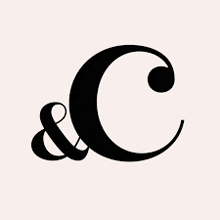 a black and white logo with the letter c and an ampersand .