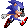 a pixel art of sonic the hedgehog running on a white background