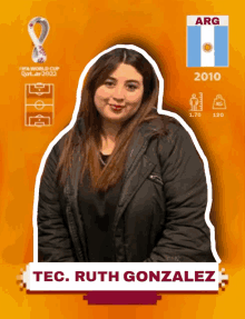 a poster for tec ruth gonzalez with a picture of her