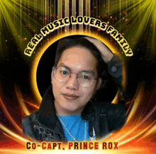 a picture of a man with the name prince rox