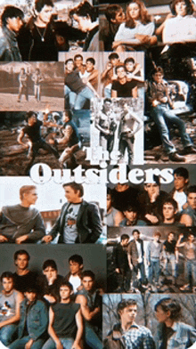 a collage of photos of the outsiders movie