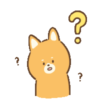 a cartoon drawing of a dog with a question mark above its head