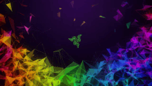 a colorful background with the razer logo in the middle