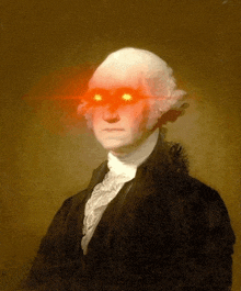 a portrait of george washington has red eyes