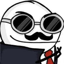 a cartoon character with a mustache and sunglasses is wearing a tie .