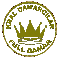 a logo for kral damarcilar full damar with a crown in the center