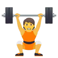 a cartoon illustration of a man squatting while lifting a barbell