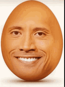 an egg with a man 's face on it and a smile