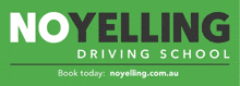 the logo for noyelling driving school is green and black