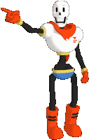 a cartoon drawing of papyrus pointing his finger