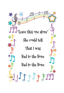 a poster with music notes and the words " leave this one alone " on it