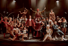 the cast of the greatest showman pose for a picture