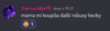 a screenshot of a conversation between verosika and mama mi koupila