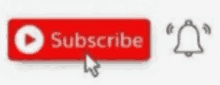 a red subscribe button with an arrow pointing to it and a bell icon