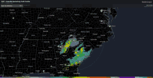 a map of south carolina is shown on the radarscope