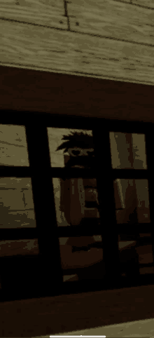 a person is behind bars in a video game