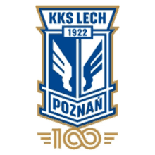 a blue and white logo for kks lech 1922