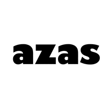 azas is written in black letters on a white background