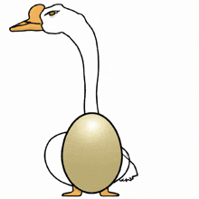 a cartoon goose with a large egg on its back