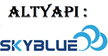 a logo for altyapi and skyblue is displayed on a white background