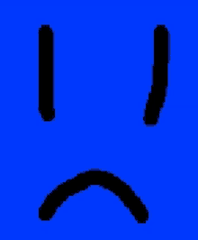 a pixel art drawing of a sad face