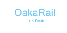 a blue and white logo for oaka rail help desk