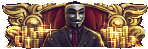 a man in a suit and tie with a mask on his face is sitting on a throne .