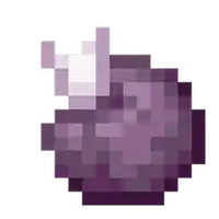 it is a pixel art of a purple object with a white background .