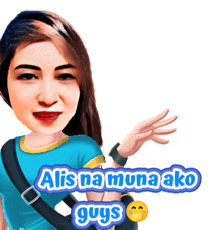 a cartoon of a woman with the words " alis na muna ako guys "