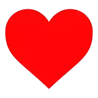 a red heart on a white background with a shadow