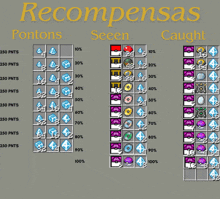 a screenshot of a game that says recompensas on the top