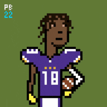 a pixel art of a football player wearing the number 18 jersey