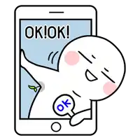 a cartoon character is holding a speech bubble that says ok !