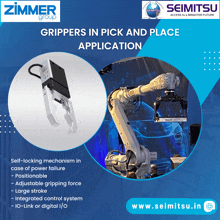 a zimmer group advertisement for grippers in pick and place application