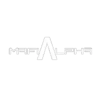 a white logo for mafia alpha with a large a on a white background