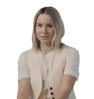 a woman wearing a white vest and a white t-shirt that says " sa " on it