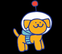 a cartoon of a dog wearing a space helmet