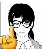 a black and white drawing of a girl wearing glasses and giving a thumbs up sign .