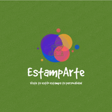 a green background with a logo for estamplare