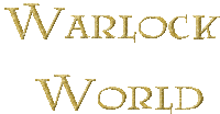 a logo for warlock world is displayed on a white background