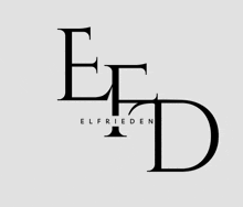 a black and white logo for elfrieden