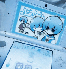 an evangelion game is being played on a nintendo ds